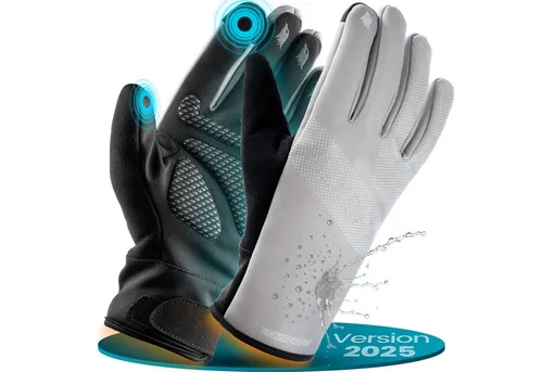 Valkental Winterhandschuhe mit Touchscreen-Funktion - Wasserdichte Fahrradhandschuhe für alle Wetterbedingungen, atmungsaktiv, winddicht und mit rutschfester Grip-Beschichtung für optimale Kontrolle beim Fahren.
