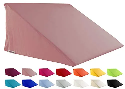 beties - Basic -, Big Comfy Keilkissen Bezug ca. 62x49x30 cm, Kissenhülle 100% Baumwolle in vielen fröhlichen Uni-Farben (rosenquarz)