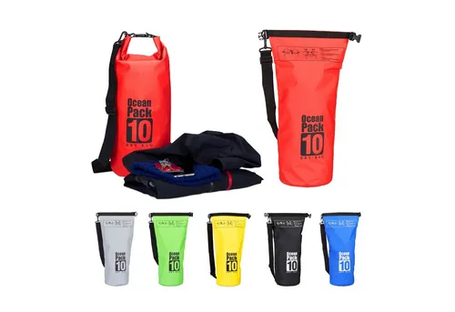 relaxdays Packsack Ocean Pack 10L wasserdicht, rot
