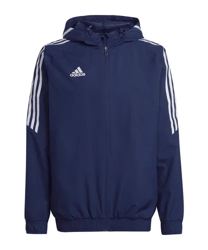 adidas Performance Regenjacke Condivo 22 - Allwetterjacke für Sport und Freizeit - Regenjacke in Grau mit AEROREADY-Technologie, schweißableitend und atmungsaktiv. Ideal für Training und Freizeit, bietet Wasserschutz, Windschutz und praktische Zipper-Taschen.
