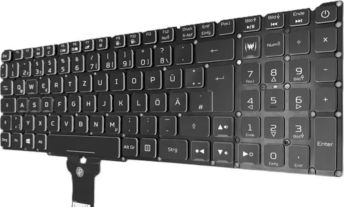 DEUTSCHE - Tastatur mit Beleuchtung kompatibel für ACER Nitro 5 (AN515-44-R6Q5)