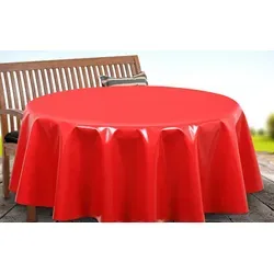 Beautex Tischdecke Uni Wachstuchtischdecke OVAL RUND ECKIG, Wachstuch abwischbar (1-tlg) rot Rund | 100 cm x 100 cm