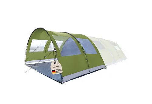Skandika Vorzelt für Tunnelzelt Gotland 6 Protect - Zelt-Erweiterung für 2-6 Personen, wasserfest mit 5000 mm Wassersäule, bietet zusätzlichen Raum und Tageslicht durch Fenster - ideal für Camping und Outdoor-Aktivitäten.