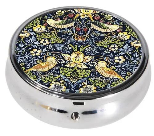 William Morris Erdbeerdieb Pillendose rund aus Metall Dose für Tabletten