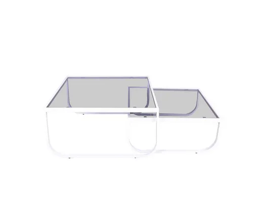 ebuy24 Couchtisch Rocker Set mit 2 weißen Tischen - Elegantes Rocker Couchtisch-Set in Weiß, ideal für stilvolle Wohnzimmer. Hochwertige Materialien sorgen für Langlebigkeit und Funktionalität – perfekt für jeden Raum!