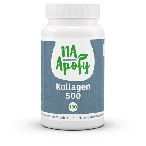 Kollagen 500 mg | Bioaktive Kollagenpeptide | Plus Vitamin E |  100 Kapseln