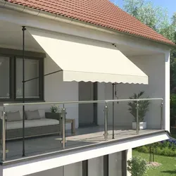 empasa Klemmmarkise ILANGA - höhenverstellbar - UV-beständig & wetterfest - 6 Farben - verschiedene Größen - 150 cm, 200 cm, 300 cm oder 400 cm x 120 cm - Klemm-Markise, Balkonmarkise, Fallarmmarkise, Spannmarkise, Sonnenschutz