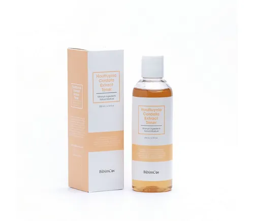 Bibimcos 2-in-1 Gesichtswasser und Peeling Bibimcos Hottuynia Cordata Extract Toner 200 ml – Reinigendes Tonikum
