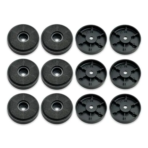 12stk Lautsprecher Stoßdämpfer Füße, 30x8mm Lautsprecher Isolierung Pad rutschfeste Gummidämpfer, für Audio, Lautsprecher, Subwoofer, Heimkino, HiFi-Geräte (Schwarz)