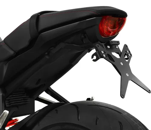 Kennzeichenhalter ZIEGER X-Line für Honda CB 1000 R - Hochwertige Kennzeichenhalterung für Honda CB 1000 R (2018-2020) mit verstellbarem Neigungswinkel und Blinkeraufnahme. Ideal für individuelles Tuning und Styling.
