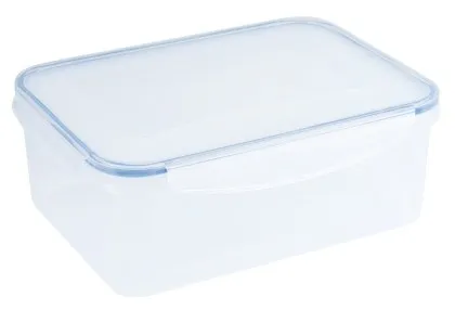 Contacto Frischhaltedose 2600 ml, Kunststoff, 25 x 18 x H9 cm, flach, stapelbar, luft-/wasserdicht, Klick-Verschluss, mikrowellen-/gefriergeeignet