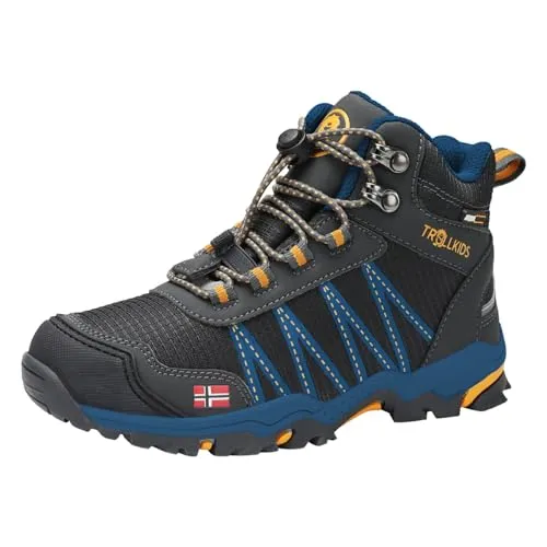 Trollkids Kids Trolltunga Hiker Mid 29, Black/Steel Blue