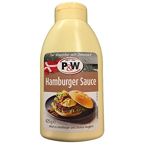 P&W American Style Hamburger Sauce 450ml - Sauce hollandaise, cremige Hamburger Sauce für den perfekten Grillgeschmack und unvergessliche BBQ-Momente.