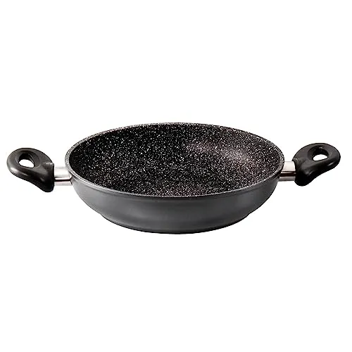 STONELINE® Servierpfanne 24 cm - Kratzfest und Öl- sowie Fettfrei Braten - Pfanne für gesundes Braten ohne Fett, mit kratzfester Antihaftbeschichtung und Induktionsfähigkeit, ideal für alle Herdarten.