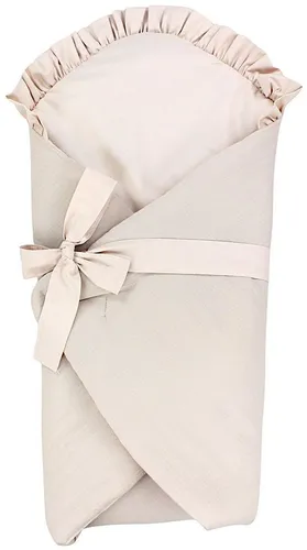 TupTam Einschlagdecke Unisex Baby mit Schleife - Einschlagdecke aus 100% Baumwolle in Musselin/Beige, weich und atmungsaktiv, ideal für kuschelige Umarmungen Ihres Babys.