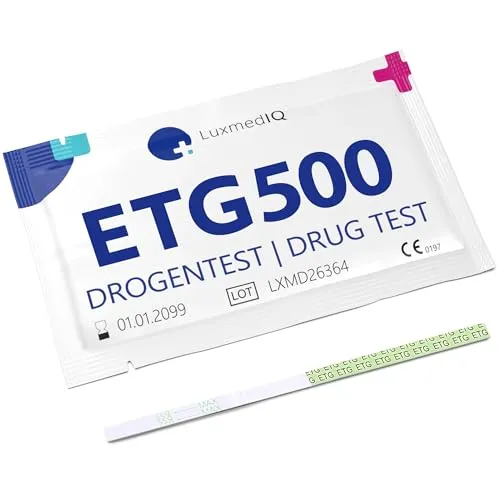 LuxmedIQ Alkoholtest 10x - Hochempfindlicher EtG Schnelltest - Alkoholtests für Zuhause, erkennt Alkoholkonsum bis zu 5 Tage nach dem Trinken mit über 98%iger Genauigkeit und diskreter Verpackung.
