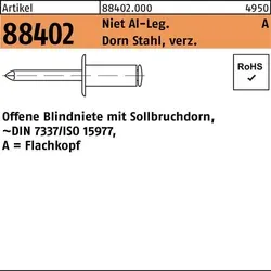 Reyher - Blindniete R 88402 Flachkopf 3,2 X 6 Niet Aluminium/dorn Stahl Verzinkt