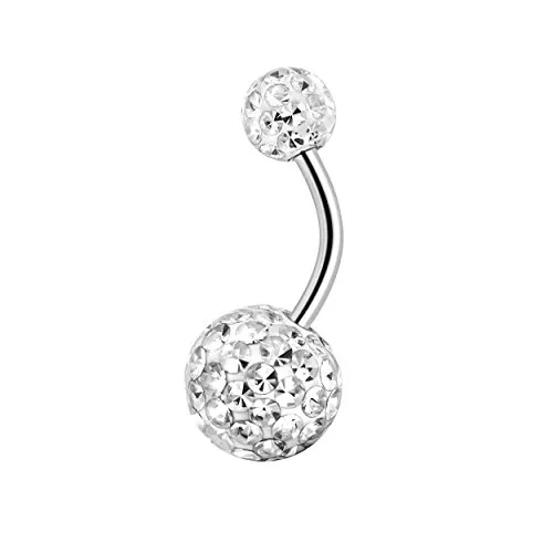 Drops Karisma Titan G23 Bauchnabel Piercing Mit Elements 5/8mm Kugeln Beschichtet- Weiss-6mm