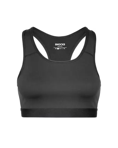 Snocks Sport BH für Damen - Sportunterwäsche Perfekter Halt ohne Einzuschränken - Schnell trocknend und unterstützend Fitness Bustier - Multifunktionaler Fitness Bra - Gr. XL, Farbe Graphit