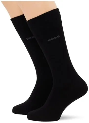 BOSS Herren 2p Rs Bamboo Regular Socks, Black1, 39-42