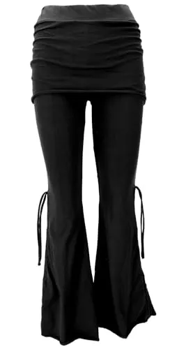 Guru-Shop Relaxhose Goa Psytrance Hose – Ideale Sommer- und Yogahose - Schwarze Goa Psytrance Hose aus elastischem Material, perfekt für Yoga und Festivals. Mit gerafften Hosenbeinen und mittlerer Taille für optimalen Komfort und Bewegungsfreiheit.