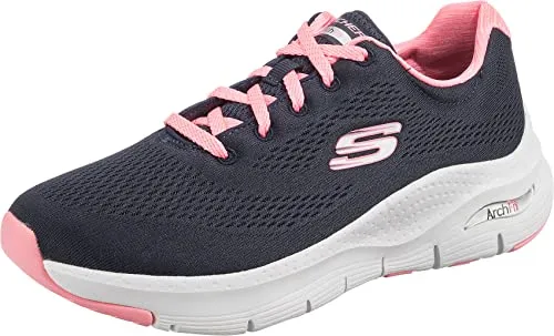Skechers Damen Arch FIT Sneakers, Navy, 37 EU - Damen-Sneaker mit gepolsterter, leichter Zwischensohle und flexibler Traktionslaufsohle für optimalen Komfort und Unterstützung beim Gehen.