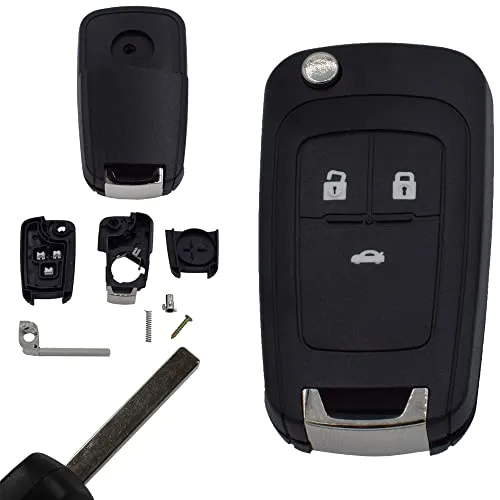 KONIKON Autoschlüssel 3 Tasten Klappschlüssel Gehäuse Ersatz Fernbedienung Neu passend für Opel Astra Corsa Insignia Meriva