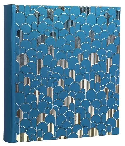Exacompta 16096E Fotoalbum - Néo Déco in Bleu de France - Fotoalbum mit 60 schwarzen Seiten, hochwertiges Design mit kupferfarbenen Reliefs, perfekt für die stilvolle Aufbewahrung Ihrer wertvollsten Erinnerungen.