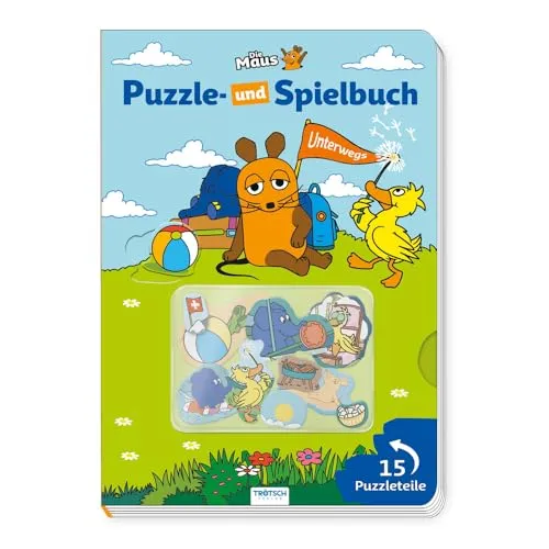 Trötsch Die Maus Puzzle- und Spielbuch: Kinderbuch Beschäftigungsbuch Entdeckerbuch Puzzlebuch