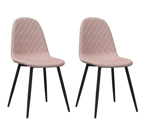 vidaXL Esszimmerstühle 2 Stk. Rosa Samt in pink von vidaXL
