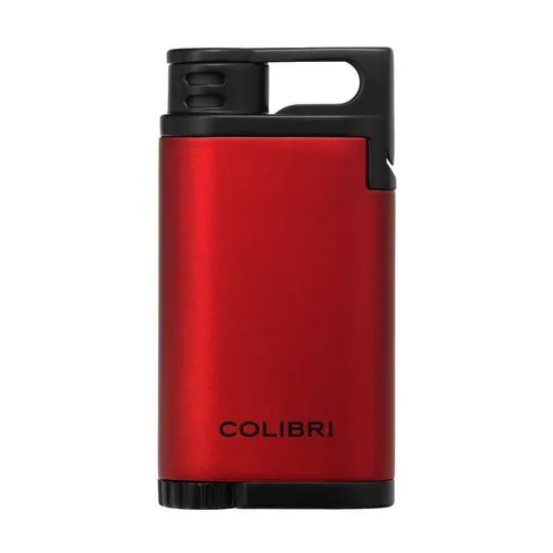 Colibri Belmont II Feuerzeug rot/schwarz mit Jet Flame - Stylisches Jet Flame Feuerzeug mit praktischer Füllstandanzeige. Ideal für den täglichen Gebrauch und perfekt für unterwegs.