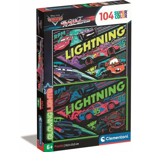 Clementoni Puzzle Super Color Glowing Lights - Cars, 104er (104 Teile) (25758)