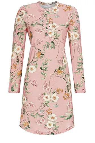 Ringella Damen Nachthemd mit Knopfleiste Heavenly pink 52 3511027,Heavenly pink, 52
