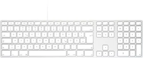 Matias FK318S-DE Aluminium Tastatur für Mac - USB QWERTZ - Tastatur für Mac mit Aluminiumrahmen, Ziffernblock und präzisem Lautstärkeregler. Ideal für Nutzer, die auf die Zuverlässigkeit einer kabelgebundenen Verbindung setzen.