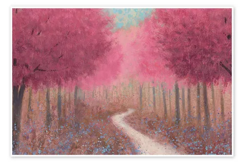 Posterlounge Wandbild Waldweg im Frühjahr, James Wiens, erhältlich als Poster, Leinwandbild, Wandsticker oder Acrylglasbild