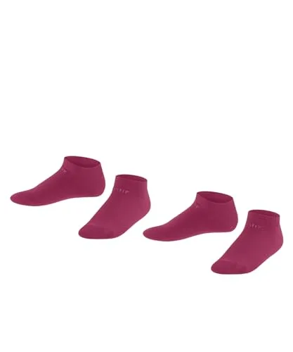 ESPRIT Unisex Kinder Sneakersocken Foot Logo Multipack K Sn Baumwolle kurz einfarbig 2 Paar, Rot Scarlet 8859, 35-38