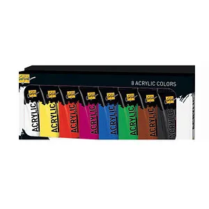 KREUL SOLO GOYA Acrylfarben - 8 x 20 ml, farbsortiert für kreative Projekte und brilliante Farbgestaltung