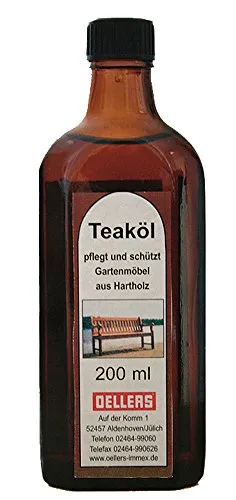 Teaköl 200 ml farblos - Hochwertiges Holzpflegeöl für Hartholz - Teaköl für Möbel und Terrassen, schützt effektiv vor Verwitterung und Vergrauung. Einfach anzuwenden und sorgt für eine schöne Optik. Ideal für Hartholz und Tropenhölzer, Qualität vom Fachmann.