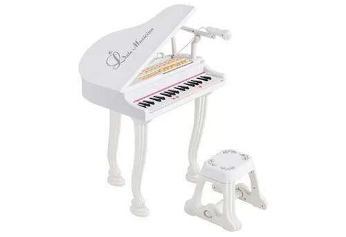 COSTWAY Spielzeug-Musikinstrument 37 Tasten Keyboard, mit Hocker & Mikrofon