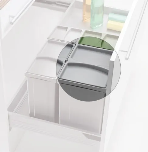 Naber Verschlussdeckel, alu grau für 15 Liter. - Mülleimer