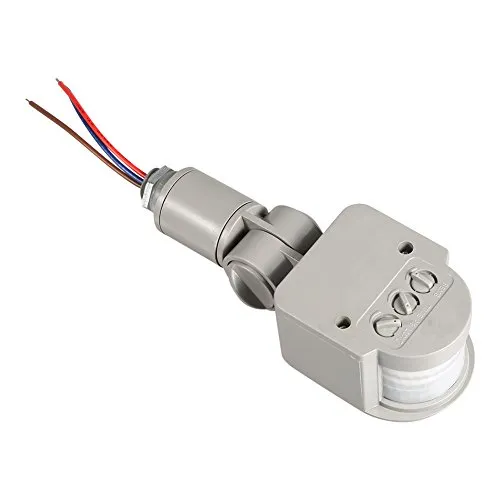 Fdit LED-Bewegungsmelder für den Außenbereich, 90 ~ 250 V, 180 Grad, Infrarot-PIR, Bewegungsmelder, Wandlichtschalter, Grau