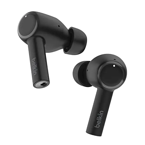 Belkin SoundForm Pulse - In-Ear-Kopfhörer mit Geräuschunterdrückung, kabelloses Ladecase, IPX5 spritzwassergeschützt und 35 Std. Akkulaufzeit