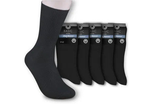 Die Sockenbude Gesundheitssocken BLACK (Bund, 5-Paar, schwarz) ohne Gummi