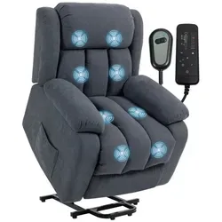 HOMCOM Elektrischer Fernsehsessel mit Aufstehhilfe und Massagefunktion