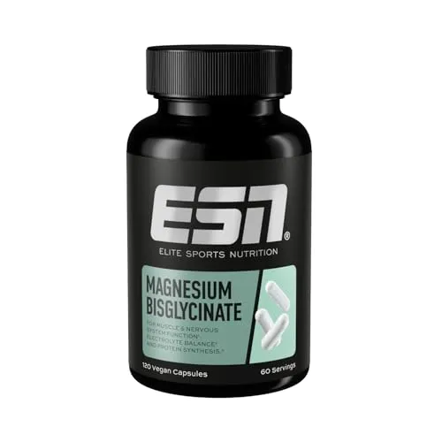 ESN Magnesium Caps - 120 Kapseln mit 194 mg Magnesium pro Portion, Hohe Bioverfügbarkeit - Magnesiumpräparate: 120 vegane Kapseln mit 194 mg Magnesium pro Portion, ideal zur Unterstützung des Energiestoffwechsels und der Muskelfunktion, Made in Germany.