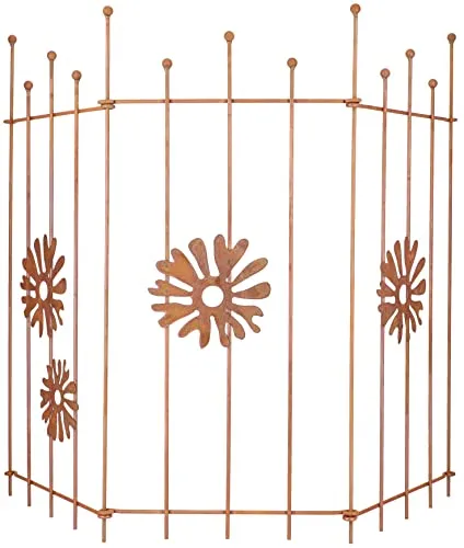 KOTARBAU® Edelrost Gartenzaun Beetzaun Zaunelement 3x | 120 x 46 cm | Rankhilfe Palisade Rost-Dekor Metall-Rankgitter