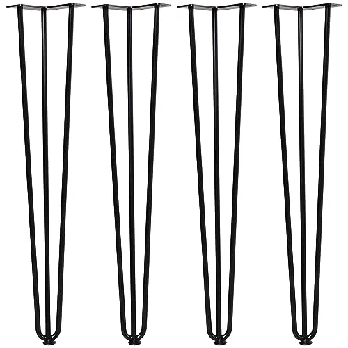 HOMCOM Tischbeine 4er-Set aus Stahl - Möbelfüße im Gabel-Design für individuelle Tische: Modern, stabil und mit Schutzpolstern für kratzfreie Böden. Ideal für Esstische oder Schreibtische.
