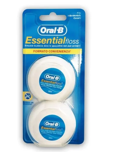 Oral-BÂ® Essentialflossâ„¢ gewachste Zahnseide BIPACCO 50MTX2