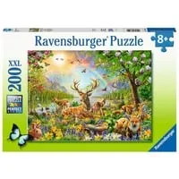 Kinderpuzzle Anmutige Hirschfamilie 200 Teile - 200 Teile Puzzle für Kinder ab 8 Jahren, fördert Kreativität und Konzentration beim Zusammensetzen der anmutigen Hirschfamilie.