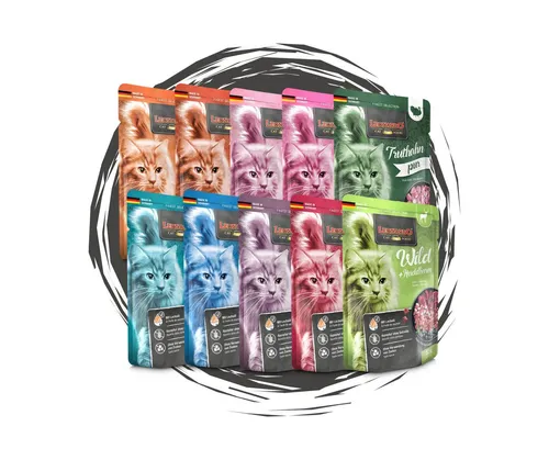 Leonardo Catfood Frischebeutel Bundle Mix 2 (24x85g) für Katzen - Vielseitiges Nassfutter für Katzen mit hohem Fleischanteil. Ideal für Mehrkatzenhaushalte und auf die Bedürfnisse von sensiblen Tieren abgestimmt. Ohne künstliche Zusatzstoffe.